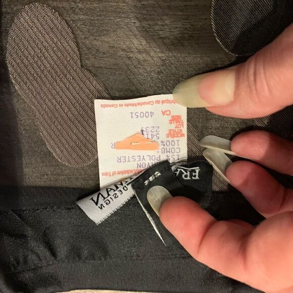 Frank Lyman Designs Vintage Blouse.  Size: 10.  Long sleeves with satin trim. - Picture 3 of 4